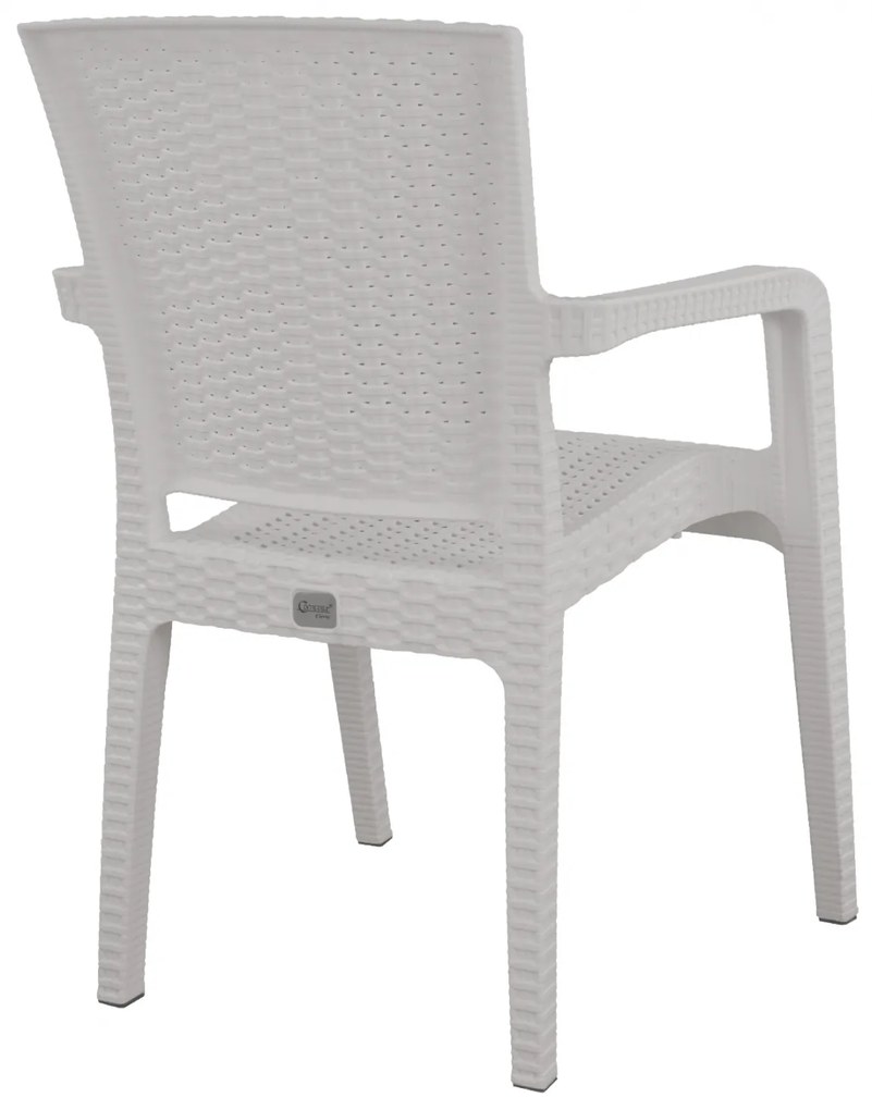 ΠΟΛΥΘΡΟΝΑ ΠΟΛΥΠΡΟΠΥΛΕΝΙΟΥ RATTAN HM5590.04 ΧΡΩΜΑ ΛΕΥΚΟ 58x55x87 cm.