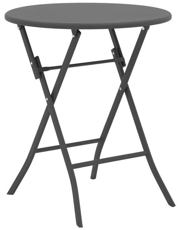 Σετ κήπου Τραπεζαρία Albero - Sussie σετ 3 τεμ. πτυσσόμενο μέταλλο ανθρακί Φ60x70 εκ. 60x60x70 εκ.