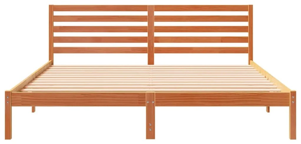 vidaXL Σκελετός Κρεβατιού Καφέ κεριού 200 x 200 cm Μασίφ ξύλο πεύκου