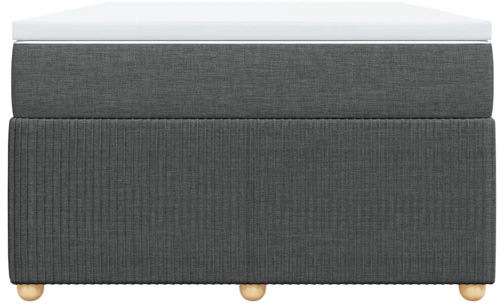 vidaXL Κρεβάτι Boxspring με Στρώμα Σκούρο Γκρι 120x200 εκ. Υφασμάτινο