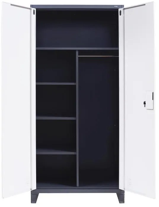 Ντουλάπα Valja Fylliana Μεταλλική Γκρί - Λευκό 90x45x190 εκ. 90x45x190 εκ.