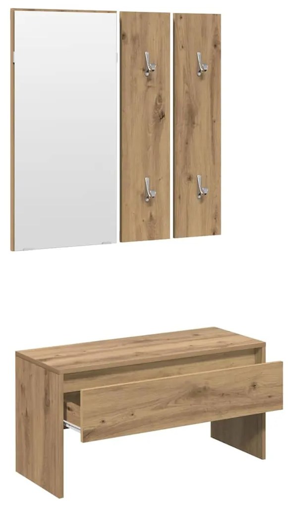 vidaXL σετ επίπλων διαδρόμου Artisan Oak Engineered Wood