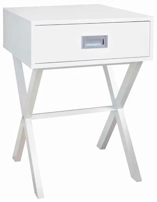 Κομοδίνο Wick Άσπρο Λάκα Mdf . Διάσταση: 40x40x55cm