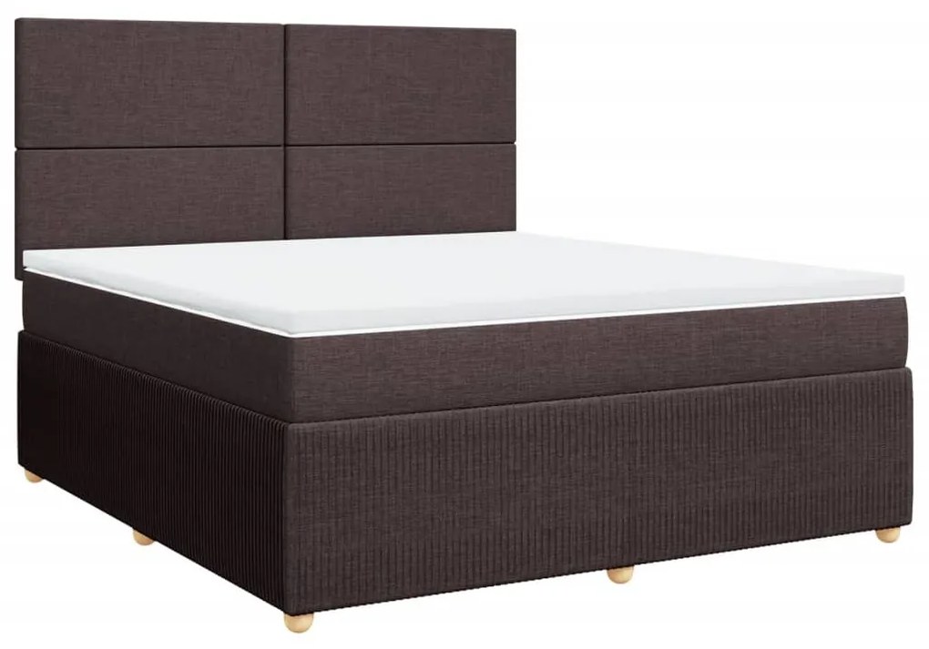 ΚΡΕΒΑΤΙ BOXSPRING ΜΕ ΣΤΡΩΜΑ ΣΚΟΥΡΟ ΚΑΦΕ 180X200 ΕΚ ΥΦΑΣΜΑΤΙΝΟ 3294431