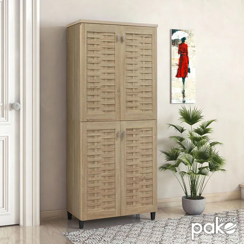Παπουτσοθήκη-ντουλάπα MANTAM pakoworld 24 ζεύγων χρώμα sonoma 78x40x170,5εκ - 049-000007 - 049-000007