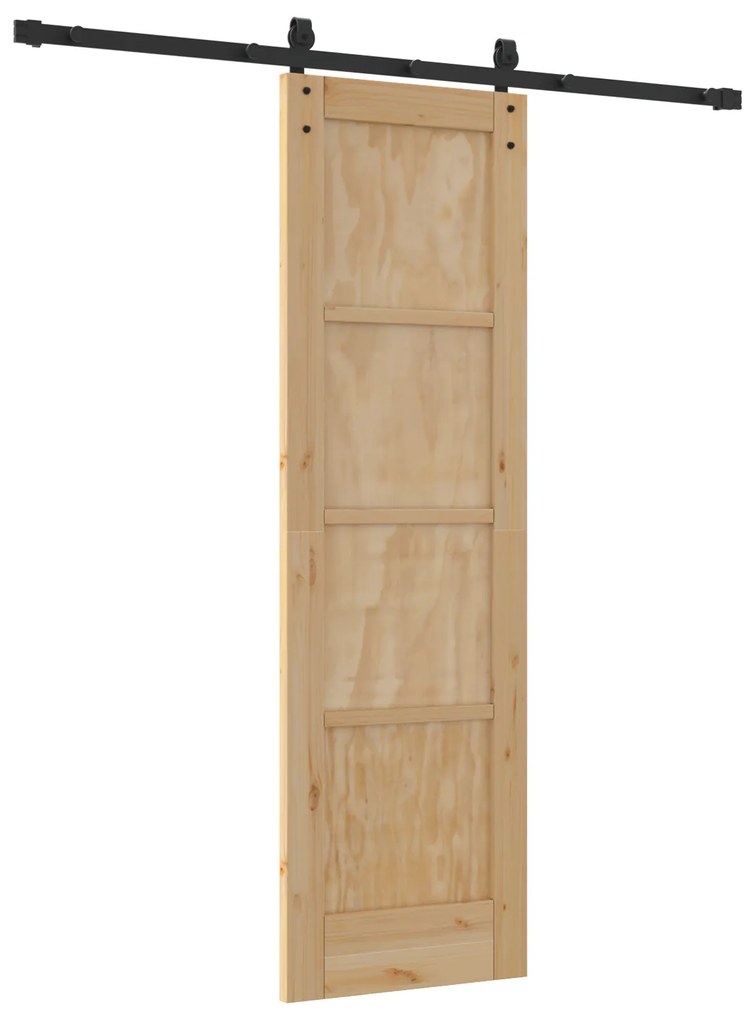 vidaXL Συρόμενη Πόρτα με Σετ Υλικών 61x198.5 cm Συμπαγές Ξύλο Πεύκου