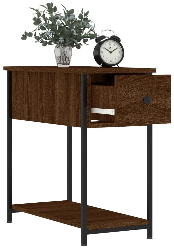 vidaXL Κομοδίνα 2 τεμ. Καφέ Δρυς 30 x 60 x 60 εκ. από Επεξεργ. Ξύλο