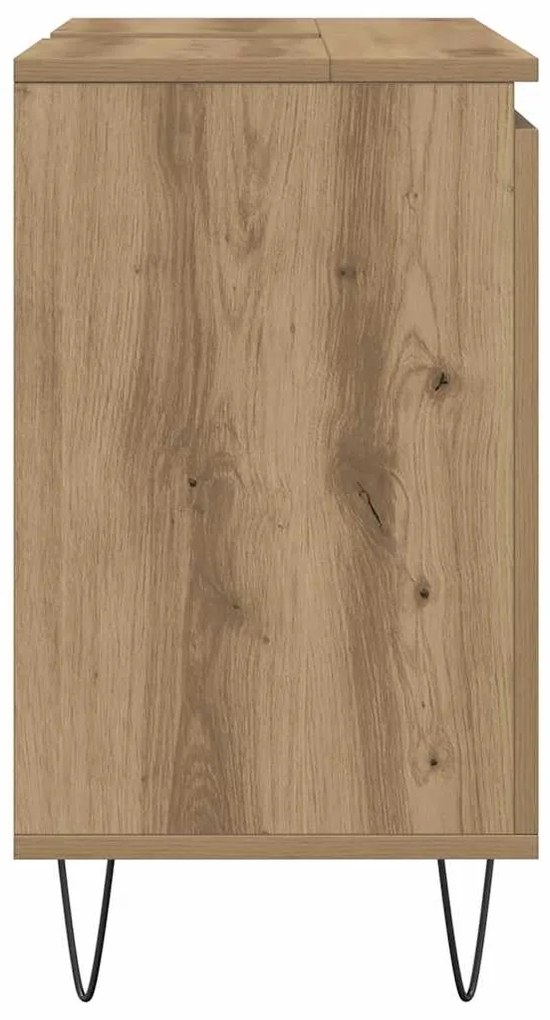 vidaXL Ντουλάπι Μπάνιου Δρυς τεχνίτης 58 x 33 x 60 εκ από Επεξεργ Ξύλο