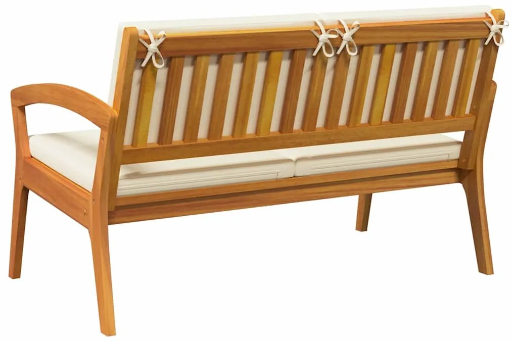 vidaXL Παγκάκι κήπου με μαξιλάρι Καφέ Μασίφ ξύλο ακακίας