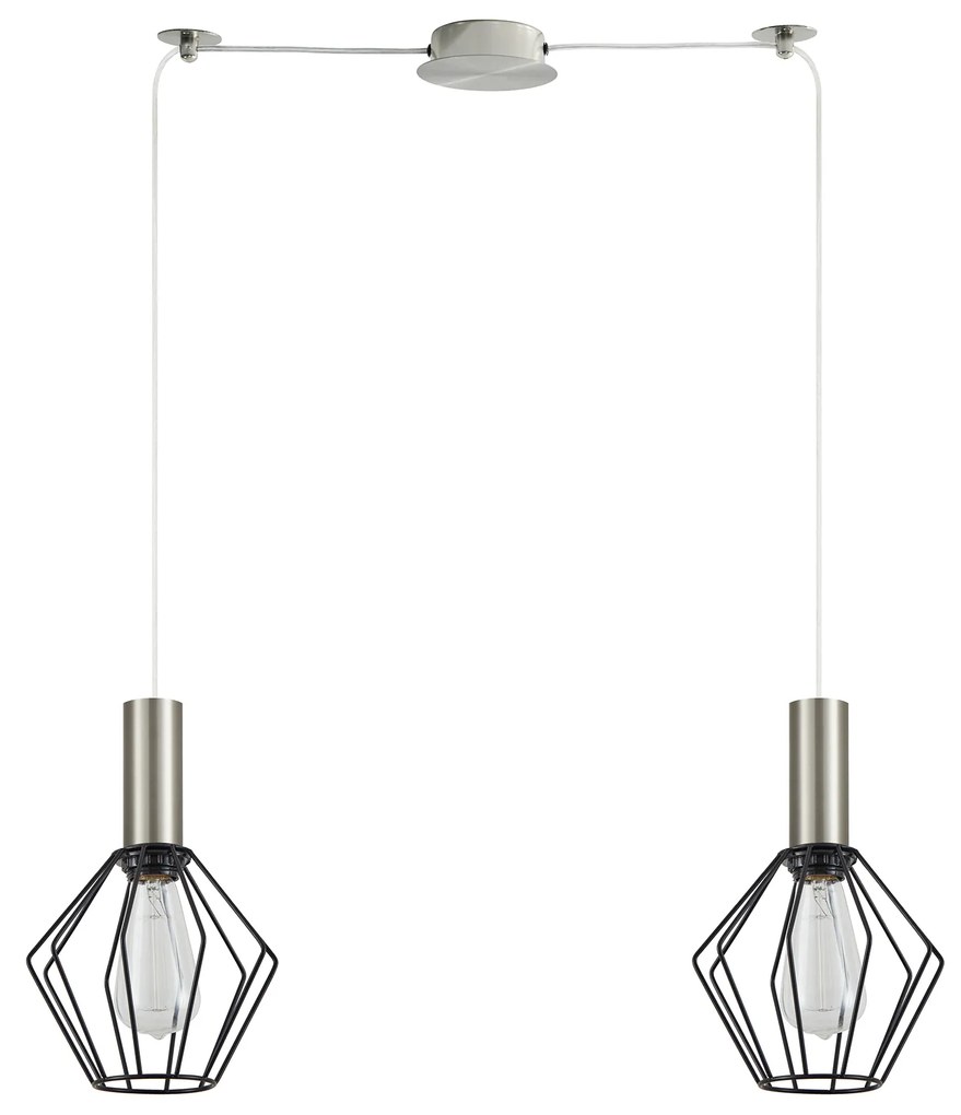 Φωτιστικό Οροφής SE21-NM-4-NM2-GR1 ADEPT TUBE Nickel Matt Pendant Black Metal Grid+ - 77-8438 - 51W - 100W - 77-8438