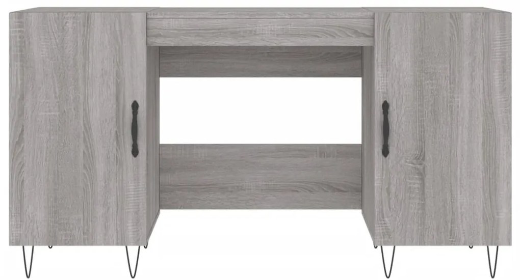 vidaXL Γραφείο Γκρι Sonoma 140 x 50 x 75 εκ. από Επεξεργασμένο Ξύλο