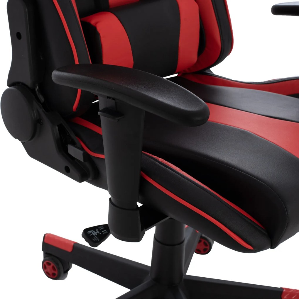 Καρέκλα Γραφείου Gaming Docks Μαύρο Κόκκινο Pu 67x70x130 Εκ.