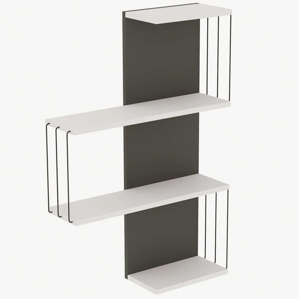 Ραφιέρα Τοίχου Cambel 854KLN1737 64x19x96cm Anthracite-White