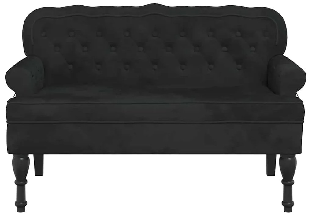 vidaXL Παγκάκι με Πλάτη Μαύρο 119,5x64,5x75 εκ. Βελούδινο