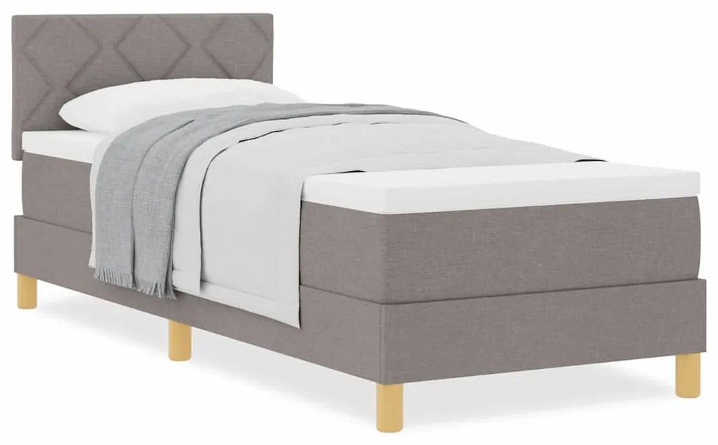 vidaXL Κρεβάτι box spring με στρώμα με στρώμα Taupe 80 x 200 cm ύφασμα