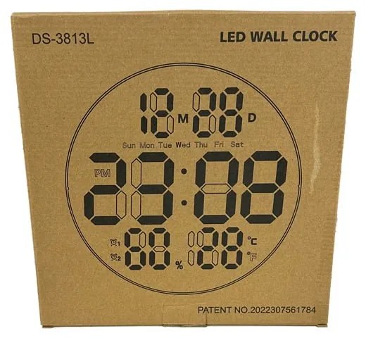 DS-3813L LED Wall clock with Calendar/ Thermometer/ Hygrometer