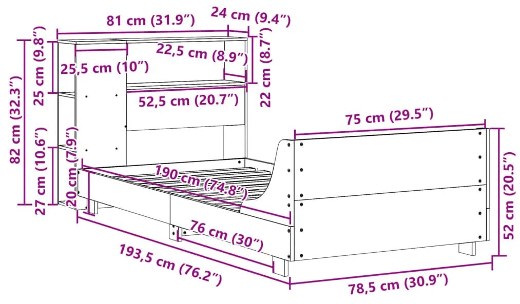 ΣΚΕΛΕΤΟΣ ΚΡΕΒ. ΧΩΡΙΣ ΣΤΡΩΜΑ ΚΑΦΕ ΚΕΡΙΟΥ 75X190 ΕΚ ΜΑΣΙΦ ΠΕΥΚΟ 3323676