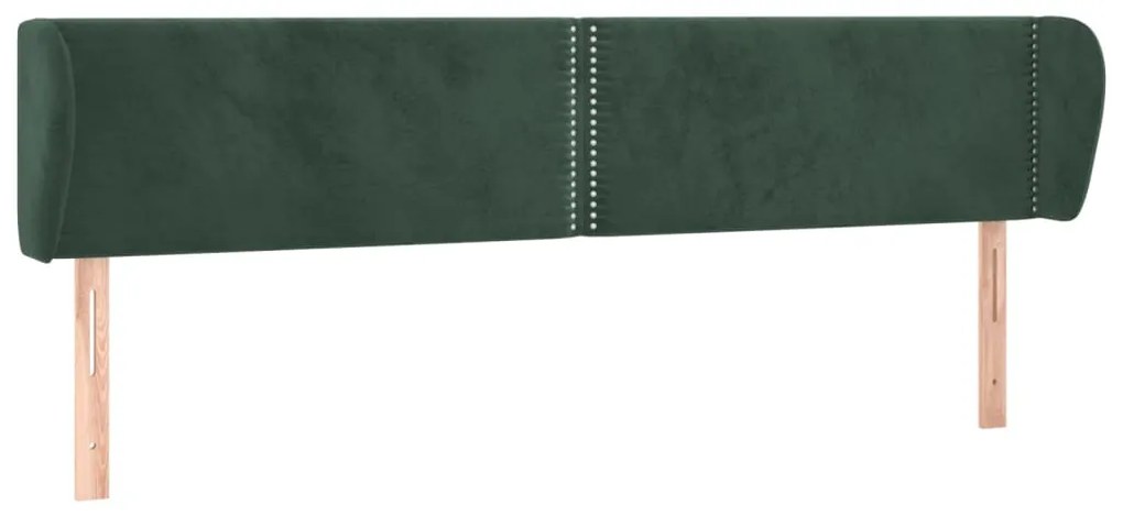 Κεφαλάρι με Πτερύγια Σκούρο Πράσινο 203x23x78/88 εκ. Βελούδινο 3117073