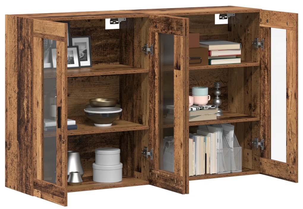 vidaXL Σετ τοίχου με δύο cabinets από παλιό ξύλο, διαστάσεις 69.5 x 34 x 90 εκ. Κατασκευασμένο από ξύλο.