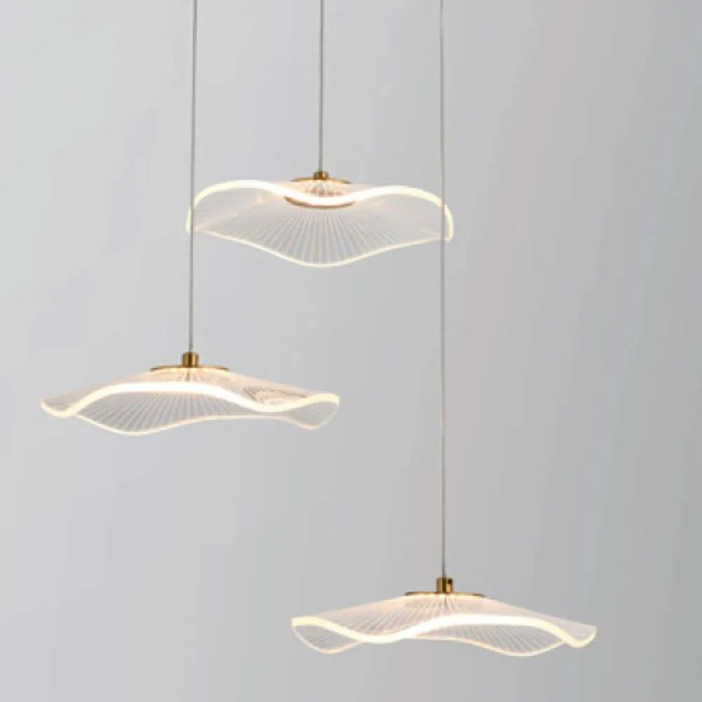 Φωτιστικό Οροφής Ninfea ZM34LEDP45BR 15W Led Φ43cm 210cm Brass Aca Metal