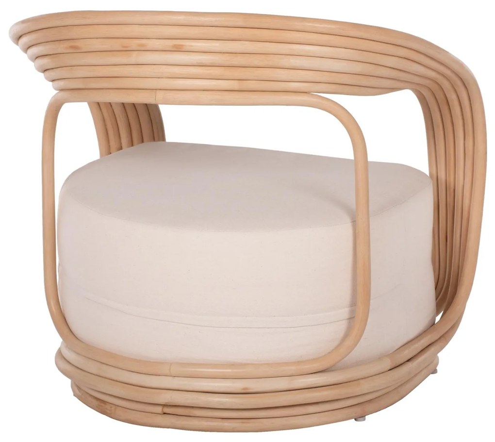Πολυθρόνα DUCHESS C9478 Φυσικό Rattan με Εκρού Μαξιλάρι 81x59x70Y εκ. 81x59x70 εκ.