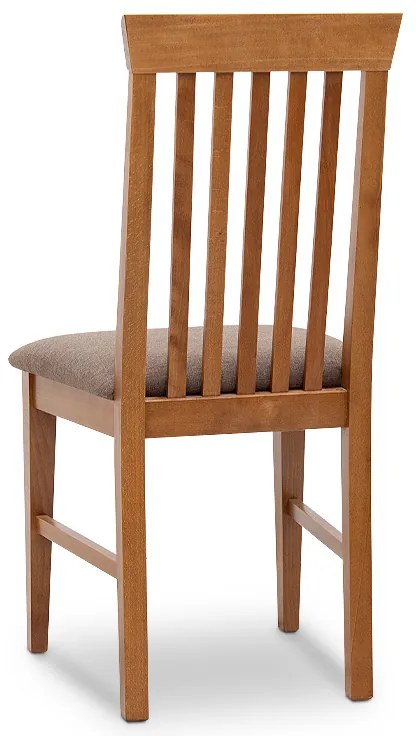 Καρέκλα τραπεζαρίας Francis Megapap από μασίφ ξύλο οξιάς χρώμα καρυδί 48x42x96εκ.