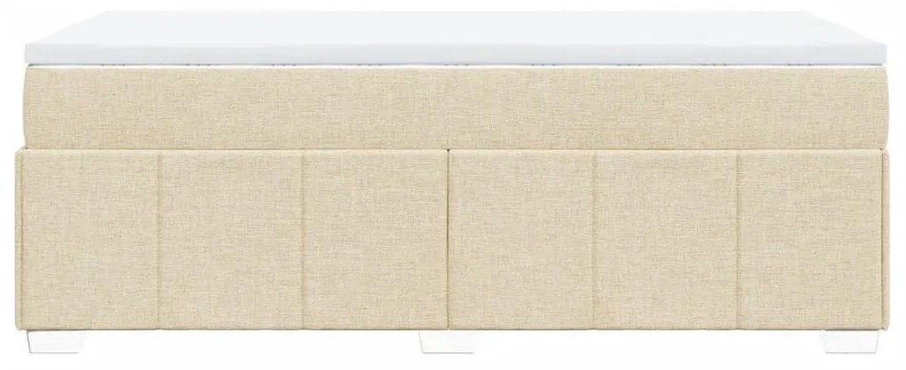 Κρεβάτι Boxspring με Στρώμα Κρεμ 90x190 εκ.Υφασμάτινο - Κρεμ