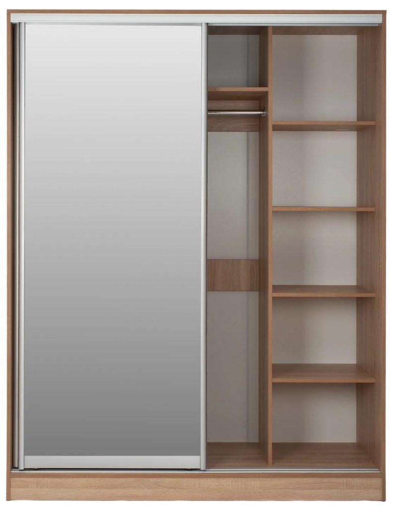 Ντουλάπα Δίφυλλη Συρόμενη Με Καθρέπτη Sonama 160x60x210 Εκ.