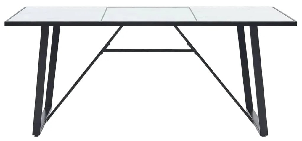 vidaXL Τραπεζαρία Λευκή 200 x 100 x 75 εκ. από Ψημένο Γυαλί