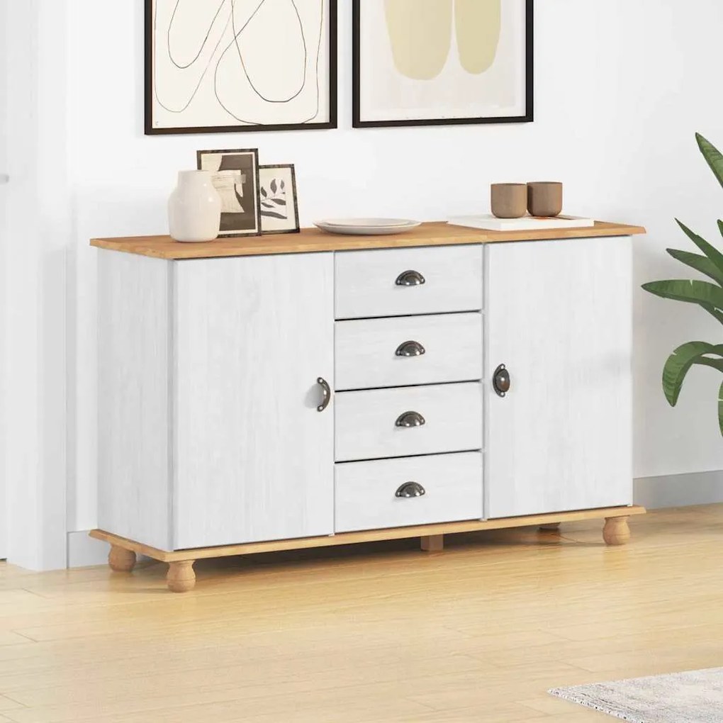 vidaXL Μπουφές 'ASKIM' Λευκό 133.5x40x79 εκ. Ξύλο Πεύκου