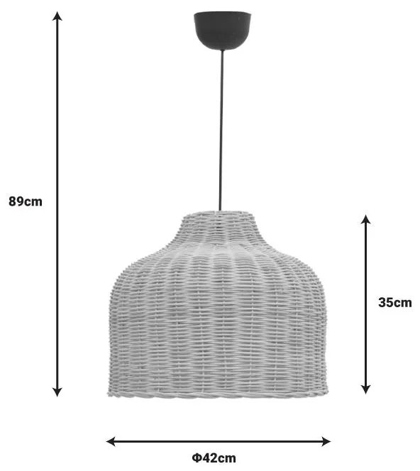 Φωτιστικό οροφής Ziquel Inart rattan σε φυσική απόχρωση Φ42x89εκ