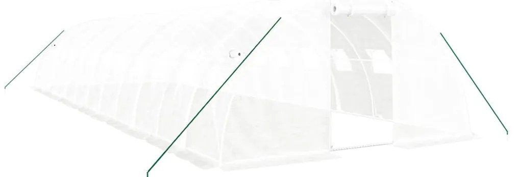 vidaXL Θερμοκήπιο Λευκό 48 μ² 12 x 4 x 2 μ. με Ατσάλινο Πλαίσιο