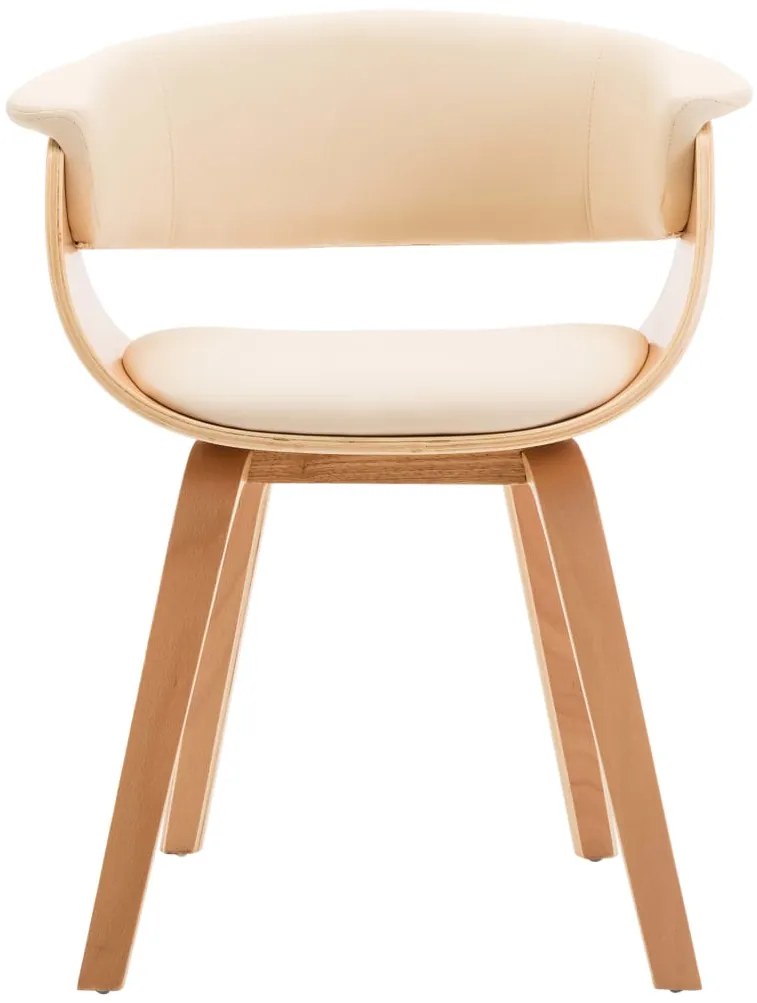 vidaXL Καρέκλες Τραπεζαρίας 6 τεμ. Κρεμ Λυγισμένο Ξύλο/Συνθετικό Δέρμα