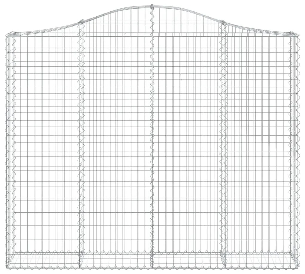 vidaXL Συρματοκιβώτια Τοξωτά 2 τεμ. 200x30x160/180 εκ. Γαλβαν. Ατσάλι
