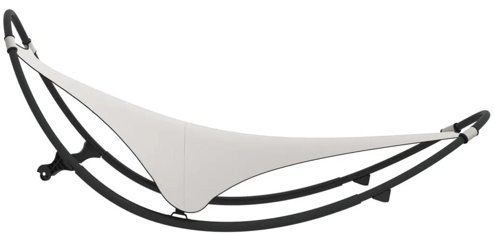 vidaXL Ξαπλώστρα Κουνιστή με Ροδάκια Κρεμ Ατσάλι & Ύφασμα Textilene