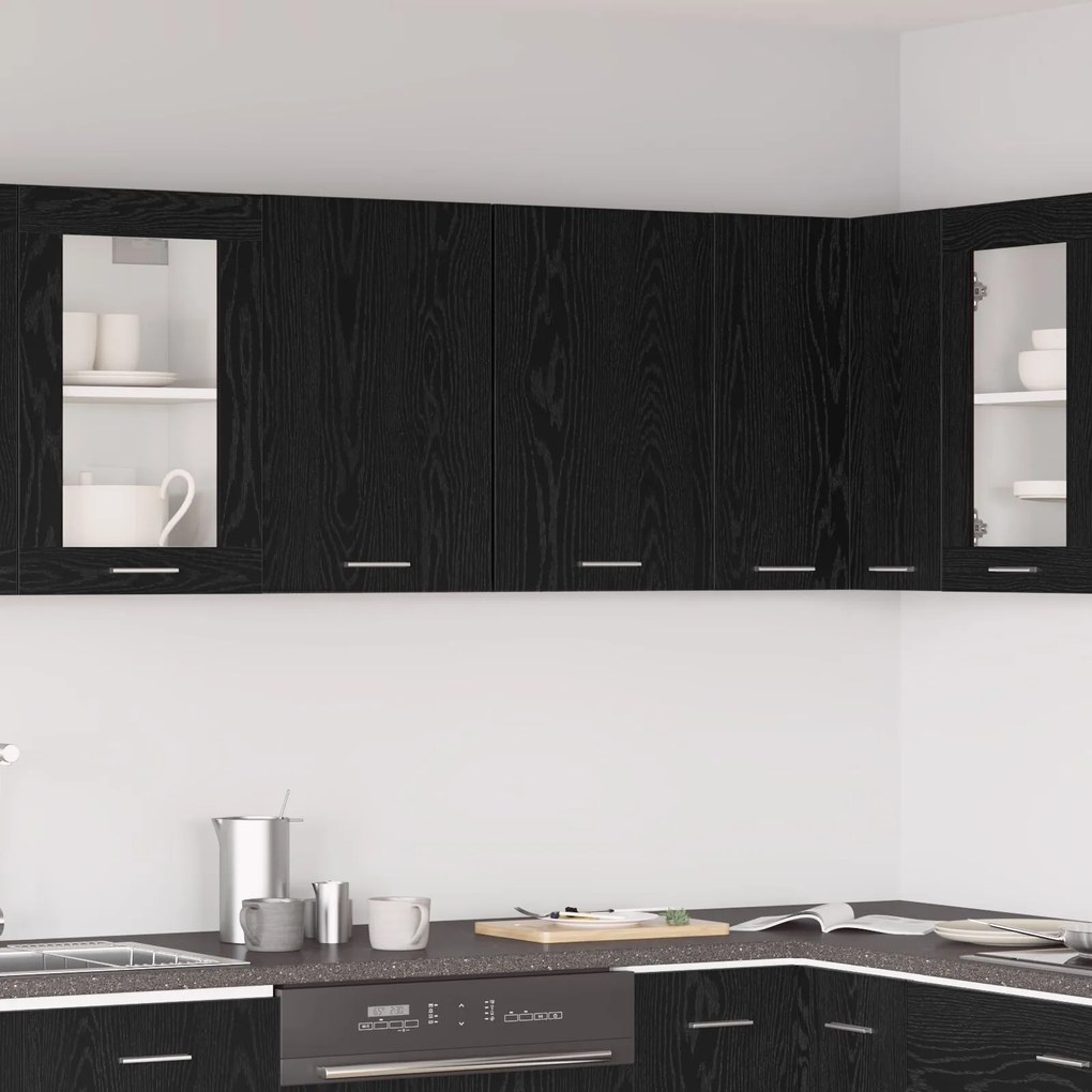 vidaXL Μαύρο Διπλό Ντουλάπι - 80x31x60 εκ - Κατασκευασμένο από Επεξεργασμένο Ξύλο
