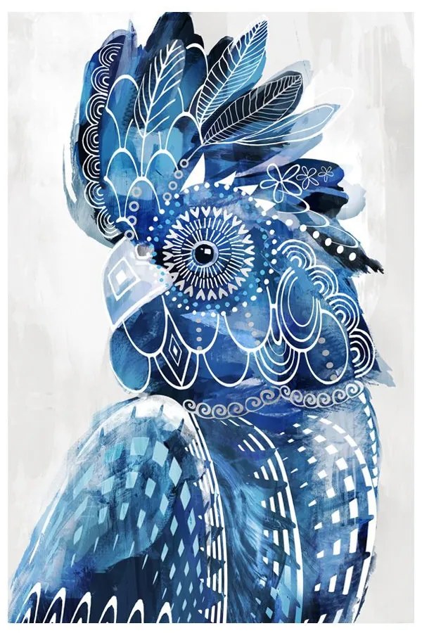 Πίνακας Σε Καμβά Blue Major 022078 80x120xH3,5cm White-Blue Κάθετοι Wood, Canvas