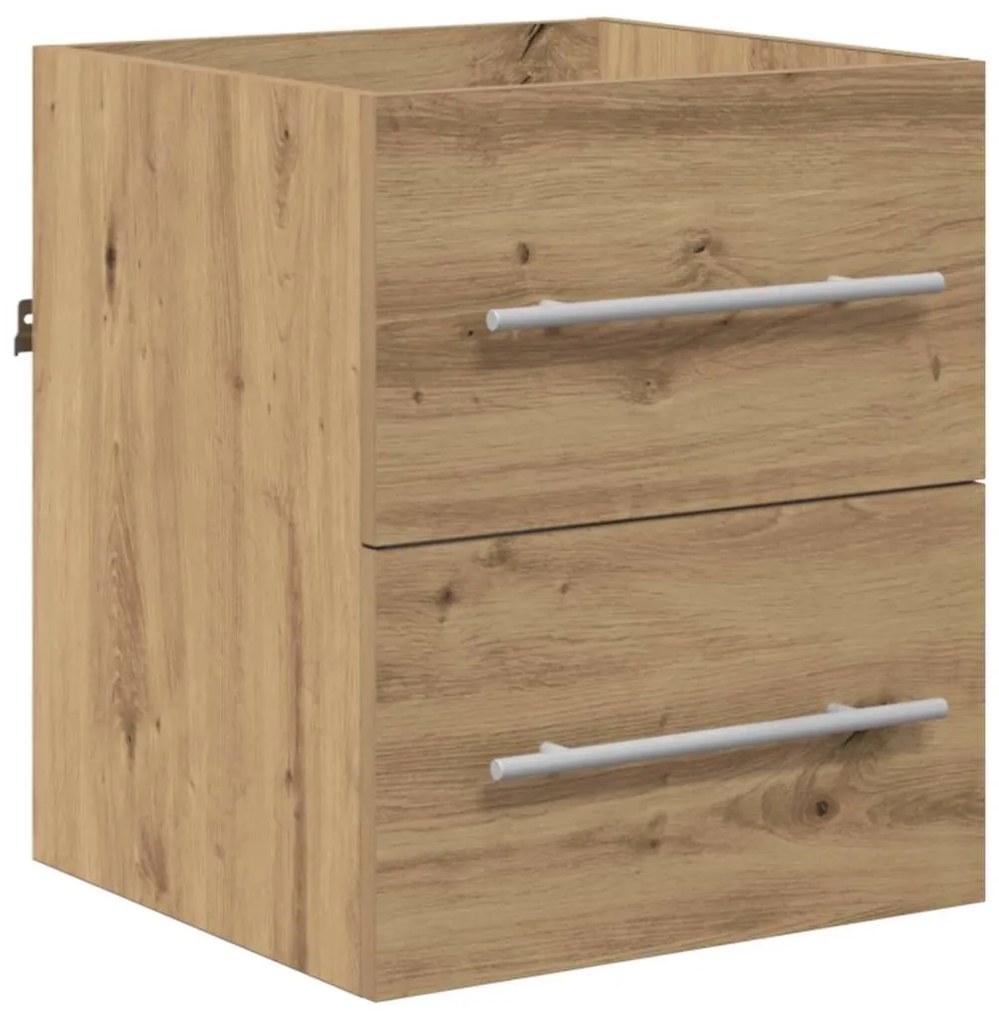 vidaXL Σετ Επίπλων Μπάνιου με συρτάρι Επιτοίχιο Καφέ 41 x 38,5 x 48 cm