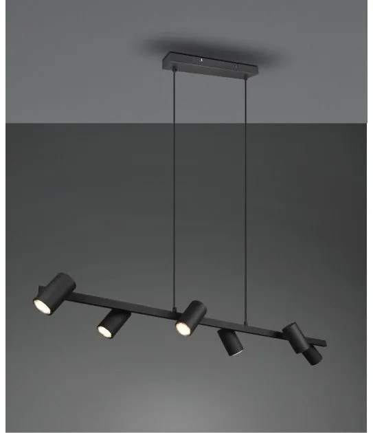 Κρεμαστό Φωτιστικό Οροφής 6xGU10 Έξι Σποτ Marley Trio Lighting 302400632 Μαύρο