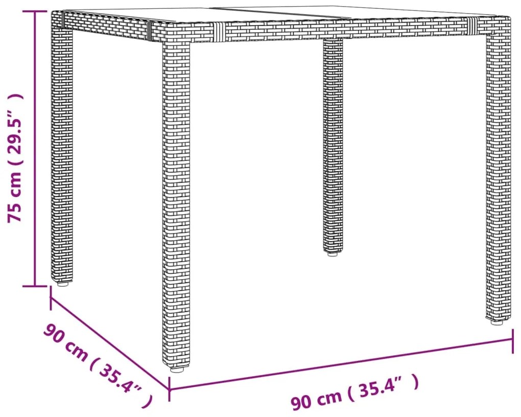 vidaXL Σετ Τραπεζαρίας Κήπου 5 Τεμαχίων Μαύρο Συνθ. Ρατάν με Μαξιλάρια