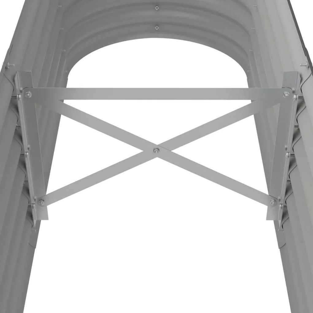 vidaXL Ζαρντινιέρα Υπερυψωμένη Γκρι 152x40x36 εκ. Γαλβανισμένος χάλυβας