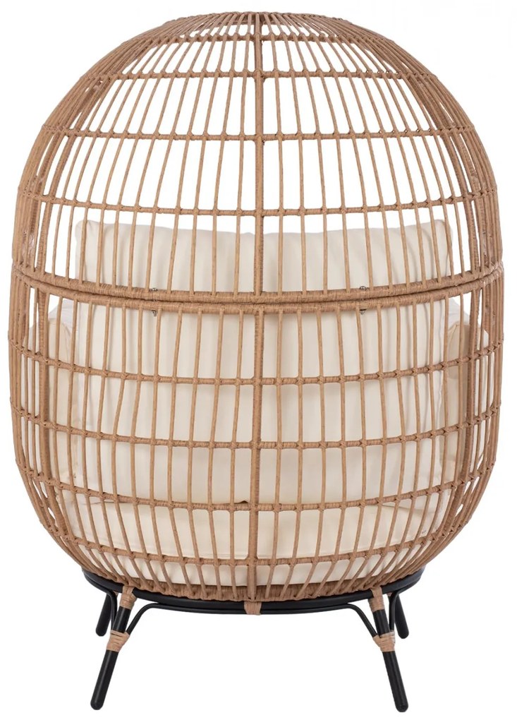 ΠΟΛΥΘΡΟΝΑ ΦΩΛΙΑ ALLEGRA  ΜΕ WICKER ΣΕ ΜΠΕΖ ΑΠΟΧΡΩΣΗ 110x85x148 εκ.