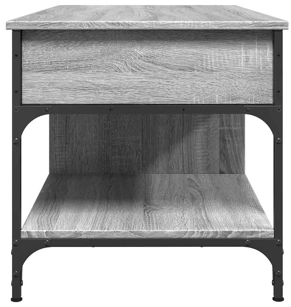 vidaXL Τραπεζάκι Σαλονιού Γκρι Sonoma 100x50x50 εκ. Επεξ. Ξύλο/Μέταλλο