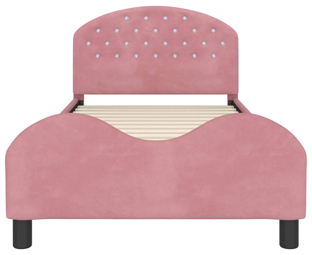 vidaXL Κρεβάτι Παιδικής Κρεβατοκάμαρας με Κεφαλάκι Ροζ 80 x 200 cm