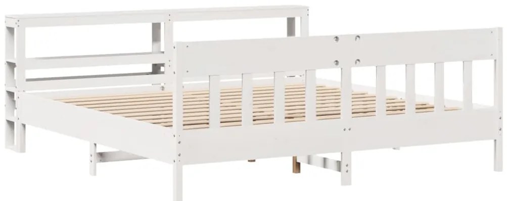 vidaXL Σκελετός Κρεβ. Χωρίς Στρώμα Λευκό 180x200 εκ Μασίφ Πεύκο