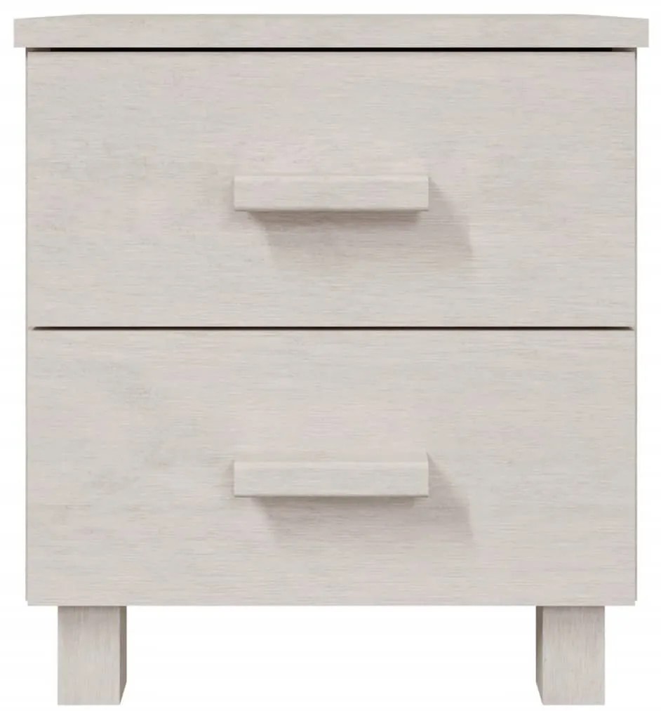 vidaXL Κομοδίνο HAMAR 2 Τεμ. Λευκά 40 x 35 x 44,5εκ. Μασίφ Ξύλο Πεύκου