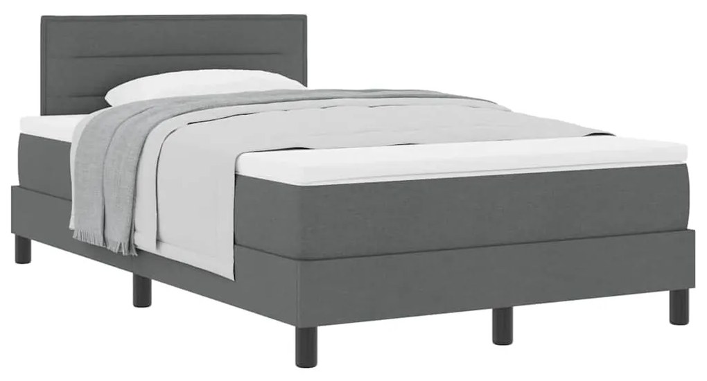 vidaXL Κρεβάτι box spring με στρώμα Σκούρο γκρι 120 x 190 cm ύφασμα