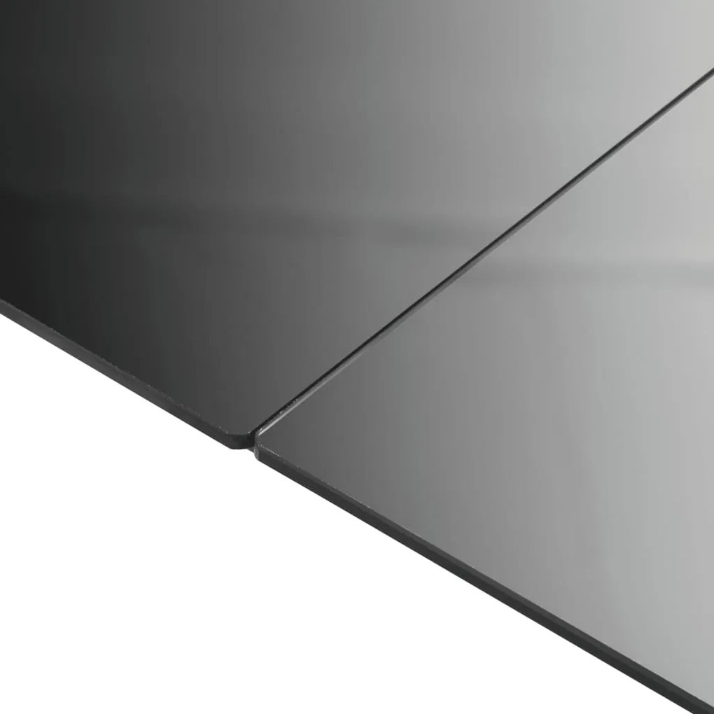 vidaXL Τραπέζι Κήπου Μαύρο 150 x 90 x 74 εκ. από Αλουμίνιο / Γυαλί