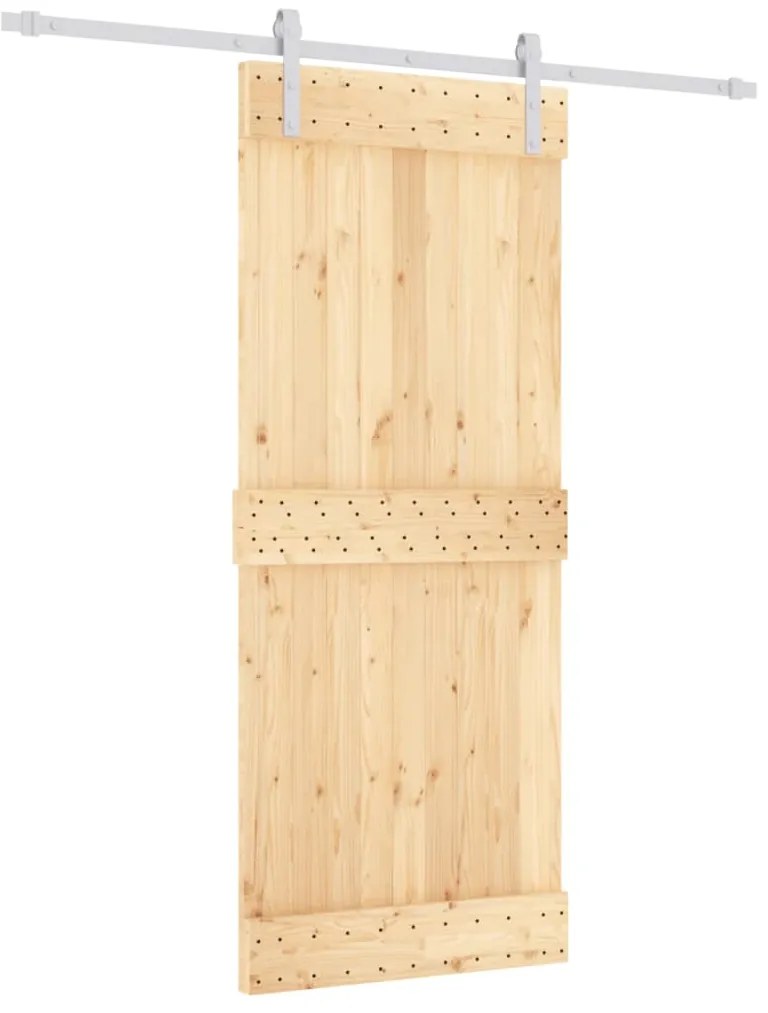 vidaXL Συρόμενη Μεσόπορτα με Μηχανισμό 85 x 210 εκ. Μασίφ Ξύλο Πεύκου