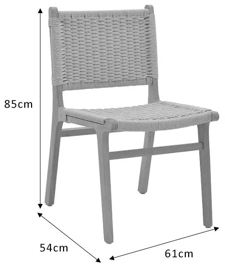 Καρέκλα Julien pakoworld rubberwood φυσικό-έδρα φυσικό σχοινί 61x54x85εκ - 263-000007